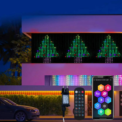 RGB LED Curtain String Lights Bluetooth Programmable