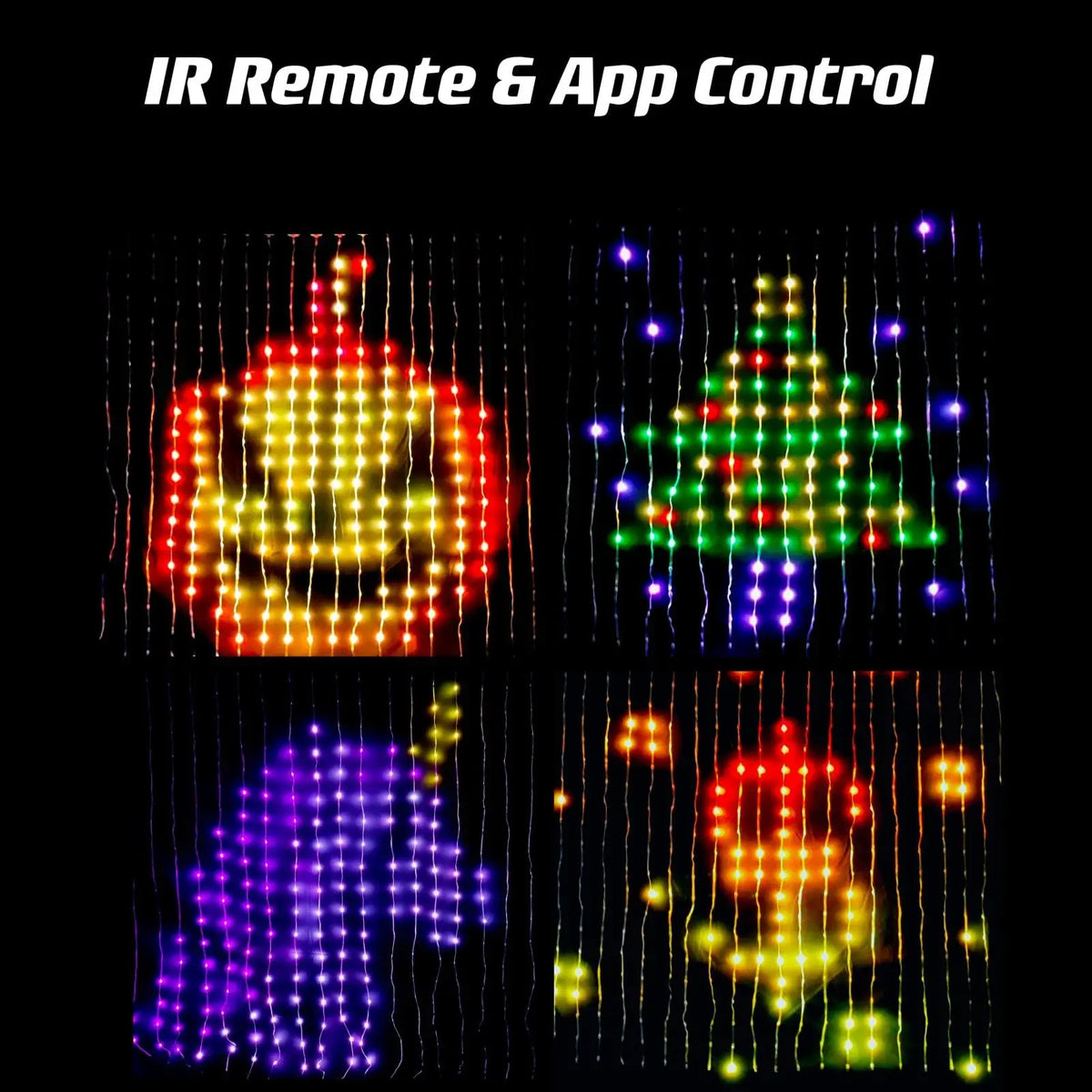 RGB LED Curtain String Lights Bluetooth Programmable