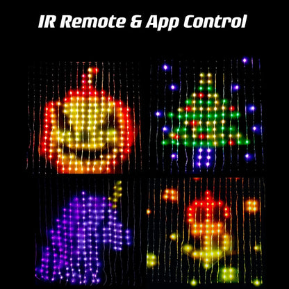 RGB LED Curtain String Lights Bluetooth Programmable